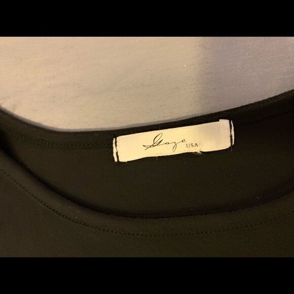 GAZE urban outfitters  black short sleeve crop top with sheer mesh panel small - Picture 8 of 10